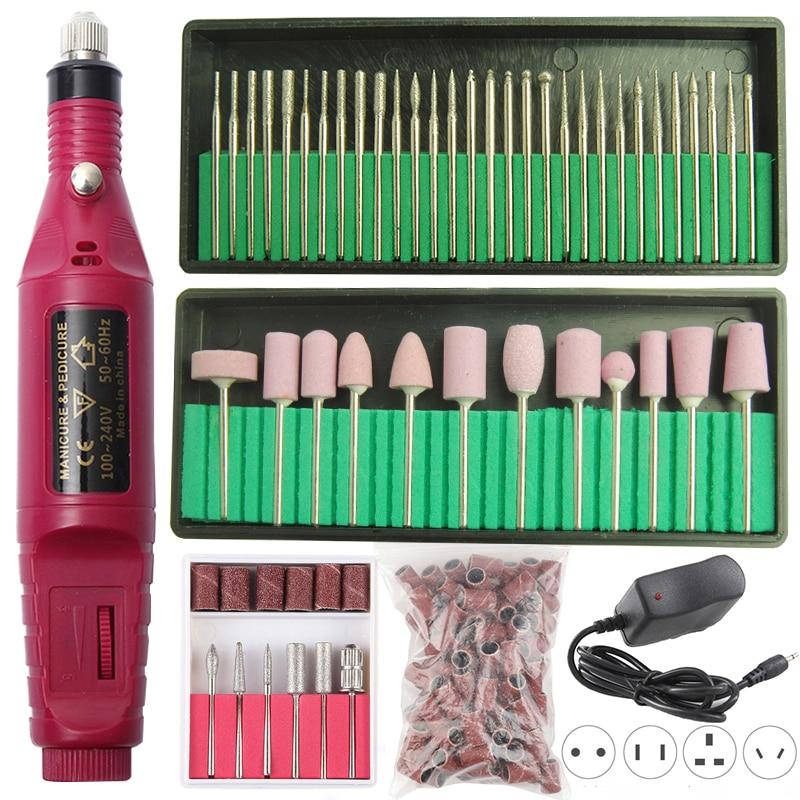 1set Professional Electric Nail Drill Machine Manicure Drill Pedicure Drill Machine Milling Cutters Set Salon Nail Drill Machine|Electric Manicure Drills