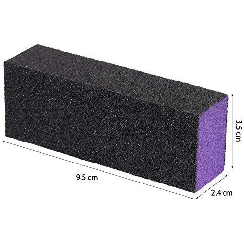 20 Pack Nail Buffer Block Sanding Buffing Nail Files Pedicure Manicure Tool 80/120 Grit(Purple Black)