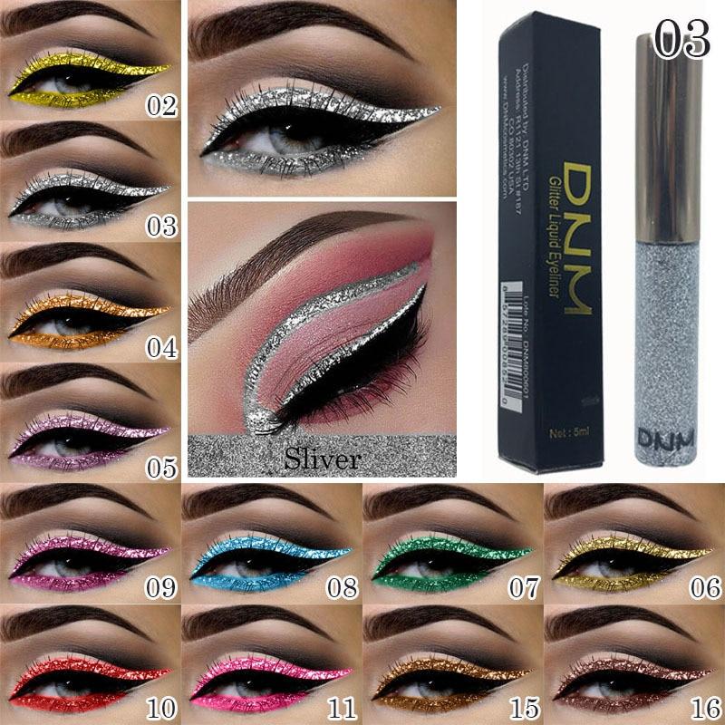 1pc Shiny pearlescent Waterproof Eyeshadow Glitter Liquid Eyeliner Makeup Metallic Eye Liner Long Lasting Cosmetic Tools TSLM2|Eye Shadow & Liner Combination