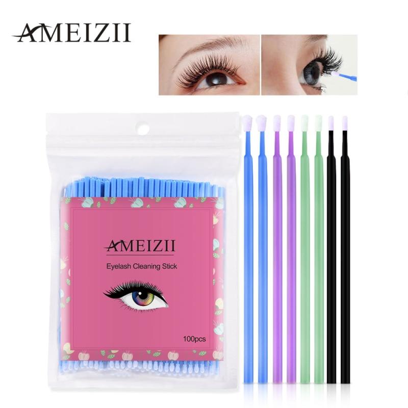 100pcs Hygienic Graft Eyelash Tooth Applicators Microbrush Multi function 7 Style Disposable Cotton Stick Swabs Makeup Tools|Cotton Swabs