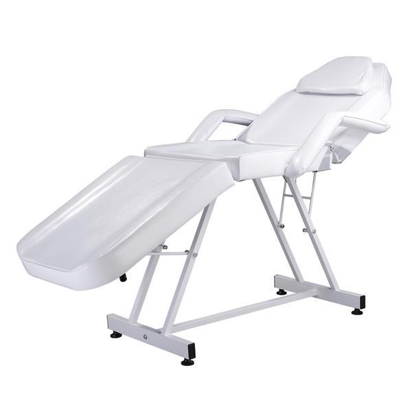 75" PVC & Iron & Sponge Professional Adjustable Beauty Salon SPA Massage Table Bed Tattoo Chair White|Massage Chair