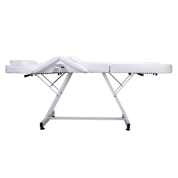 75" PVC & Iron & Sponge Professional Adjustable Beauty Salon SPA Massage Table Bed Tattoo Chair White|Massage Chair