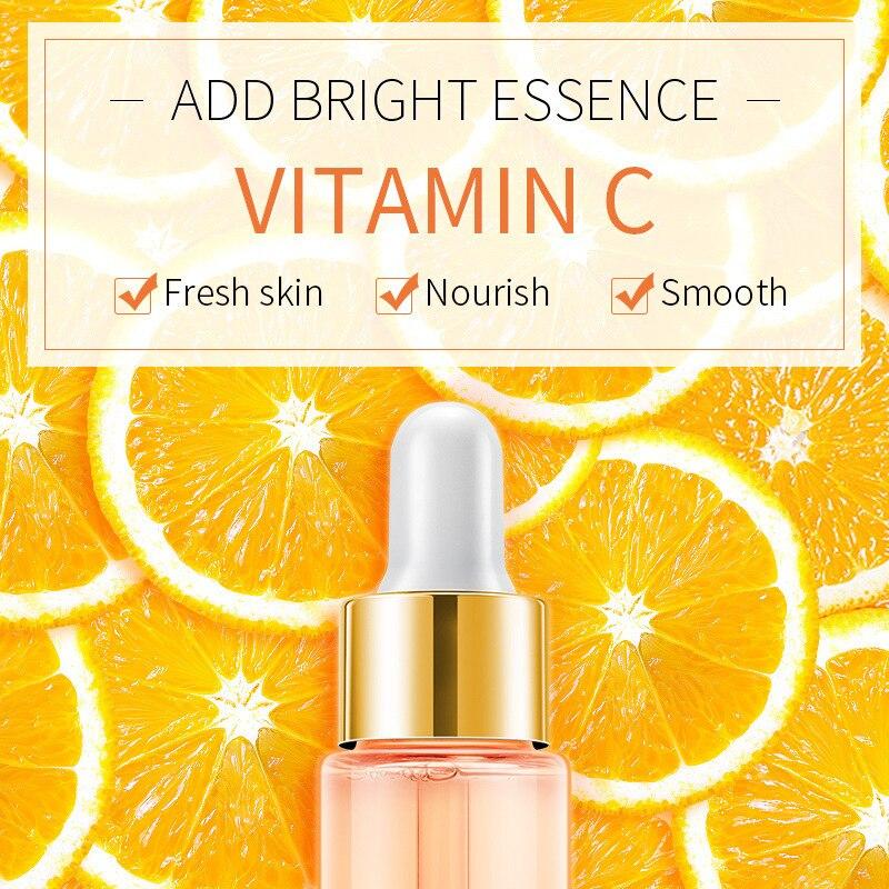 15ml Vitamin C Whitening Facial Serum Hyaluronic Acid Moisturizing Acne Removal Anti wrinkle Anti Aging Face Care Essence liquid|Serum