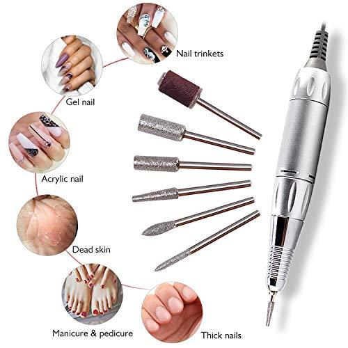 30000RPM Portable Nail Drill Machine, AZ GOGO Professional Rechargeable Electric Efile Nail Drill for Acrylic Gel Nails, Manicure/Pedicure, Polishing, Cuticle - Salon or Home Use…