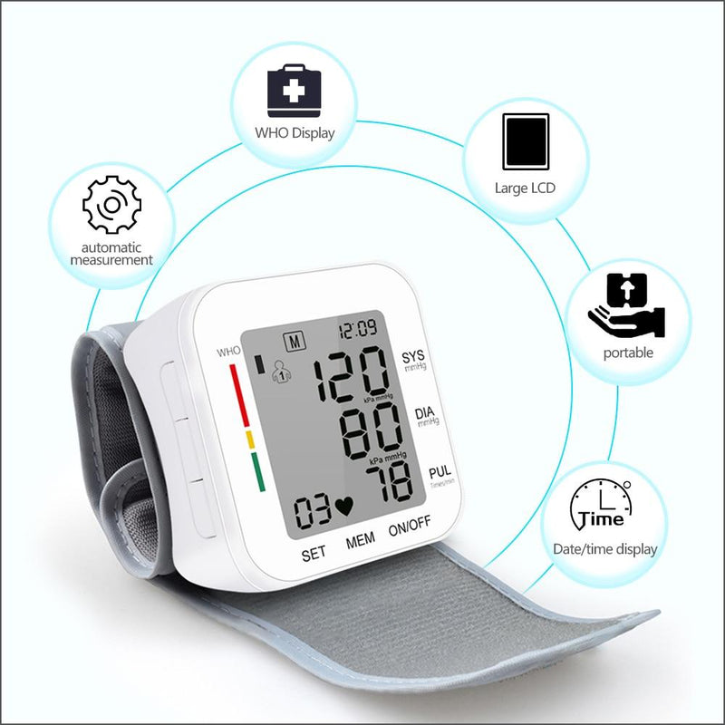 RZ Digital Wrist Blood Pressure Monitor PulseHeart Beat Rate Meter Device Medical Equipment Tonometer BP Mini Sphygmomanometer|Blood Pressure