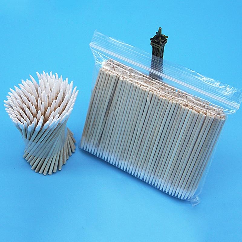 300pcs/bag Cotton Buds Swabs 7cm Long Wooden Handle Tattoo Makeup Microblade Cotton Swab Sticks Makeup Cotton Swabs|Cotton Swabs