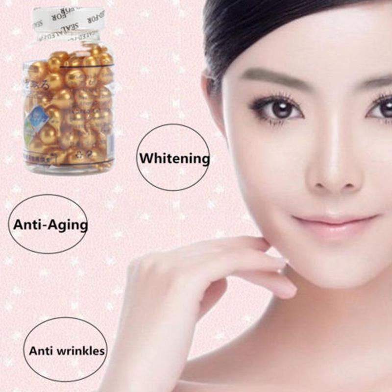 90pcs/bottle Vitamin E Extract Capsules Anti wrinkle Whitening Cream Ve Serum Facial Freckle Capsule Korean makeup skin care|Serum