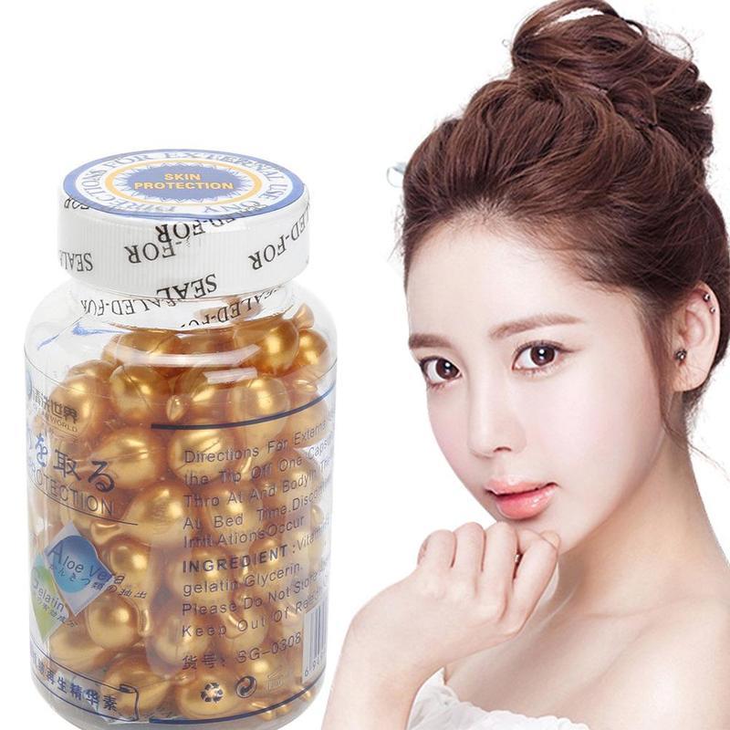 90pcs/bottle Vitamin E Extract Capsules Anti wrinkle Whitening Cream Ve Serum Facial Freckle Capsule Korean makeup skin care|Serum