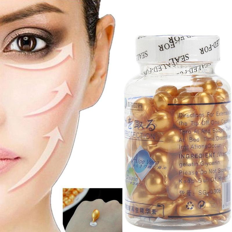 90pcs/bottle Vitamin E Extract Capsules Anti wrinkle Whitening Cream Ve Serum Facial Freckle Capsule Korean makeup skin care|Serum