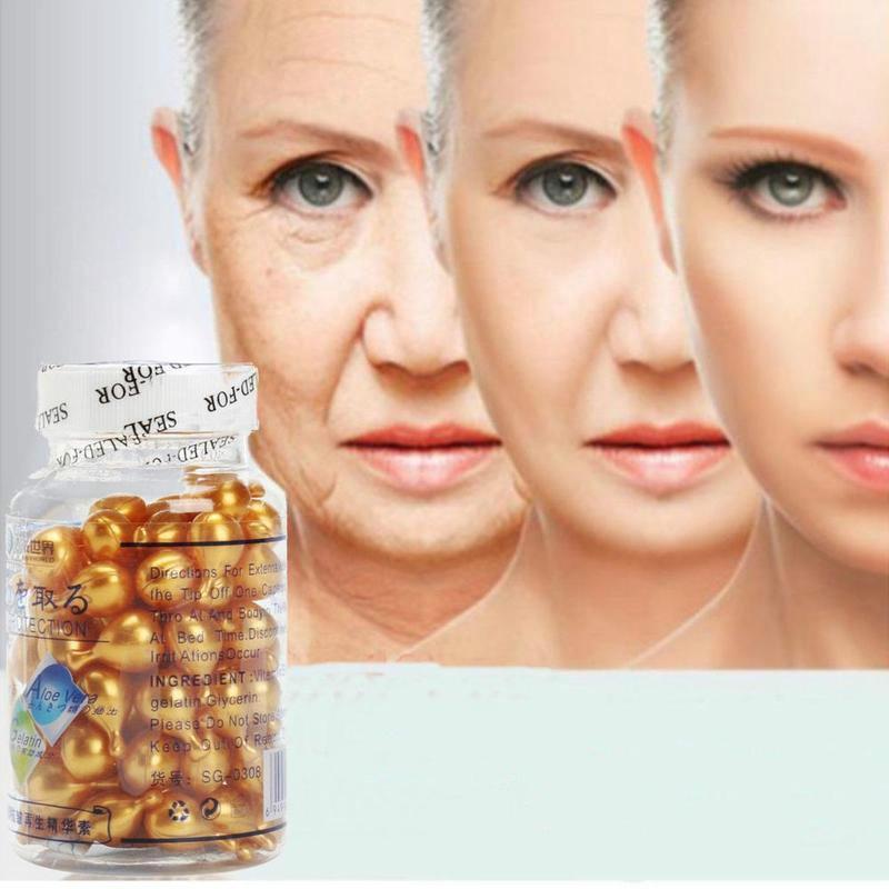 90pcs/bottle Vitamin E Extract Capsules Anti wrinkle Whitening Cream Ve Serum Facial Freckle Capsule Korean makeup skin care|Serum