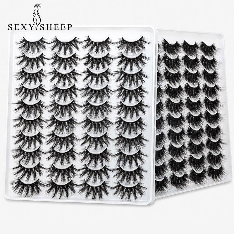 SEXYSHEEP 8/20 Pairs 15 20mm Natural 3D False Eyelashes Fake Lashes Makeup Kit Mink Lashes Extension Mink Eyelashes Wholesale|False Eyelashes