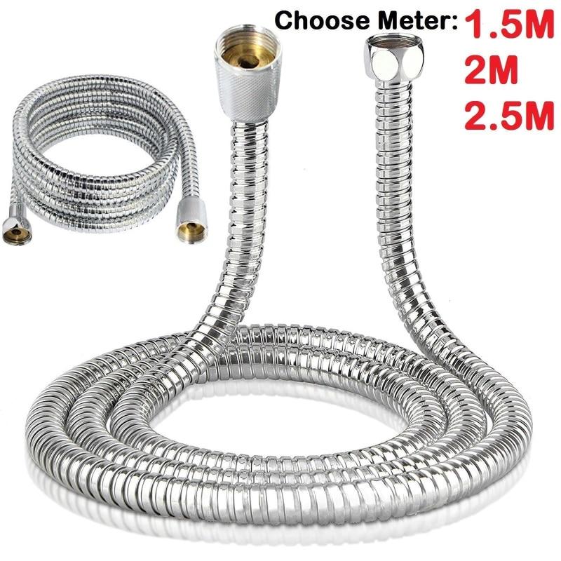 1.5M 2M 3M Stainless Steel Flexible Bathroom Bath Shower Head Hose Pipe Washers Water Pipe Washers accesorios para baño|Plumbing Hoses