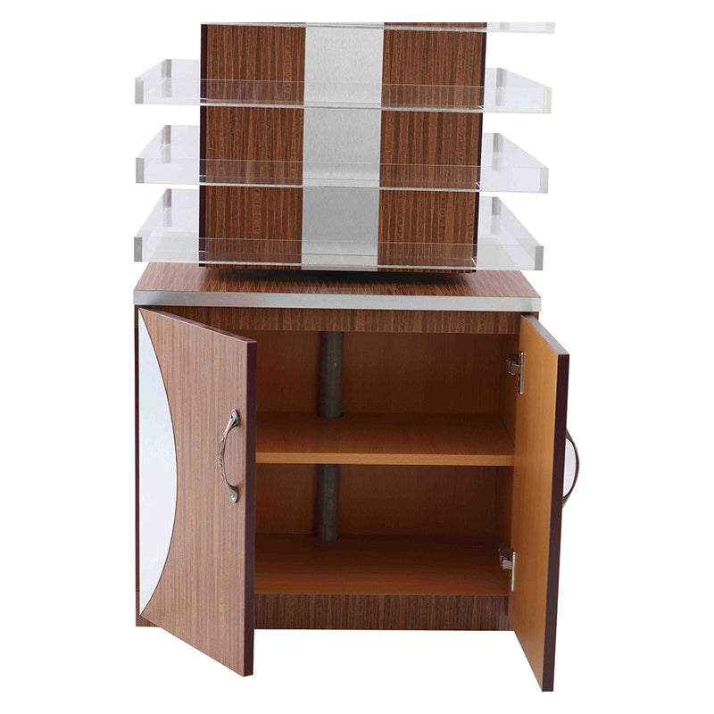 Powder & Polish Display Stand 600 - Silver & Wood