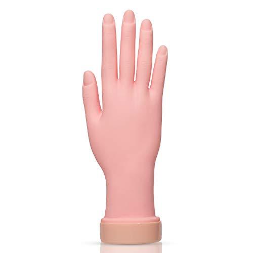 AORAEM Nail Trainning Practice Hand Flexible Soft Plastic Mannequin Hand Nail Art Trainer Manicure Practice Hand Tool