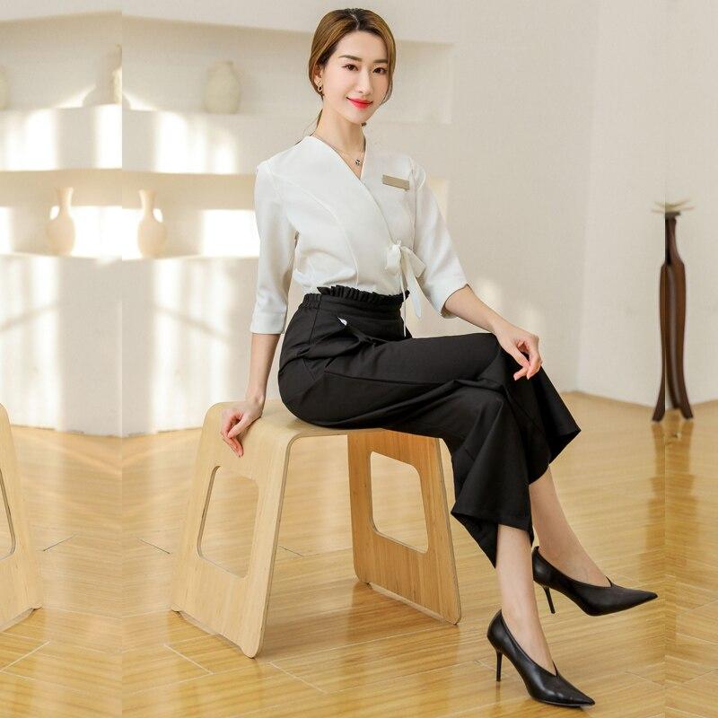 Korean Beauty salon beautician uniform spa health center work clothes women's foot bath sauna massage technician clothing suit|Nurse Uniform