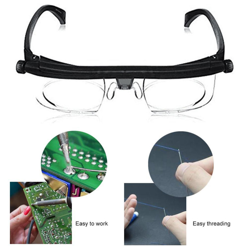 Adjustable Protective Magnifying Glasses Strength Lens Eyewear Variable Focus Distance Vision Zoom Glasses with Storage Bag|Fishing Eyewear