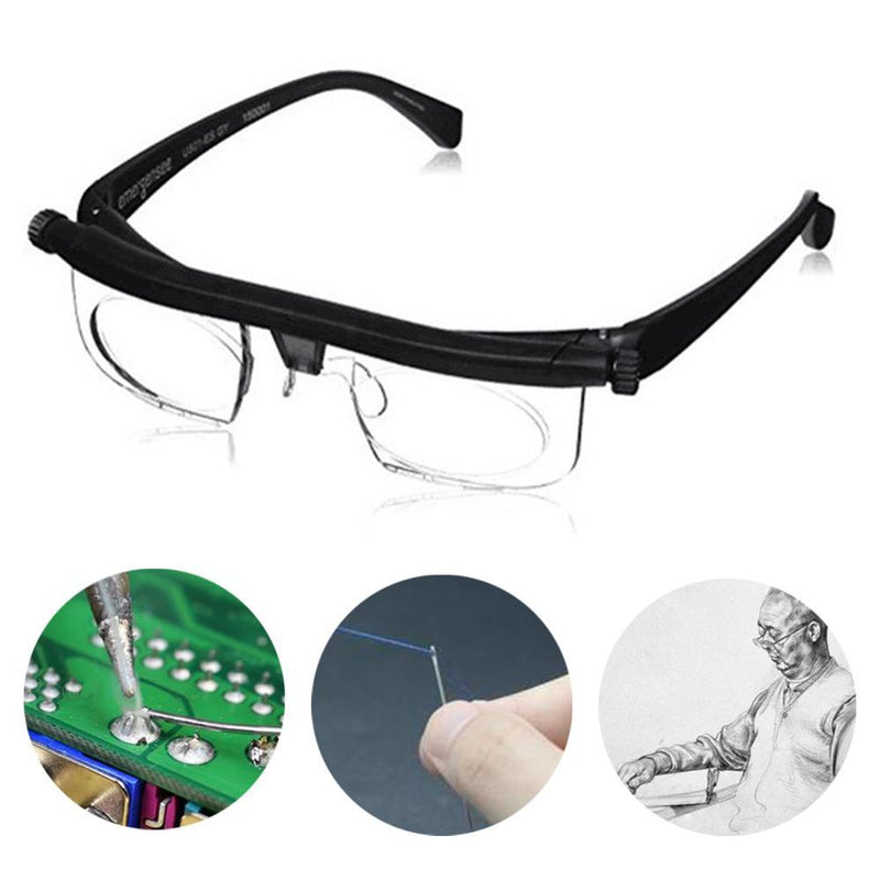 Adjustable Protective Magnifying Glasses Strength Lens Eyewear Variable Focus Distance Vision Zoom Glasses with Storage Bag|Fishing Eyewear