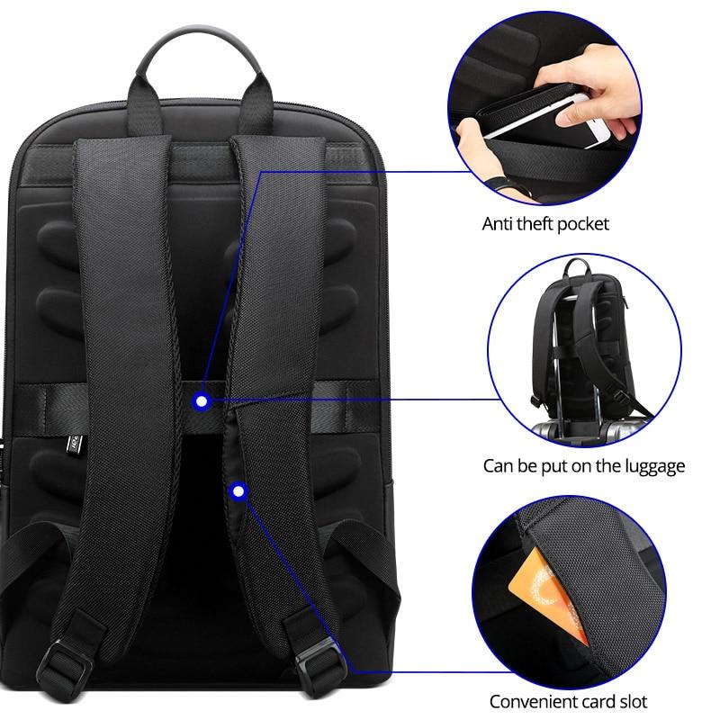 BOPAI Slim Laptop Backpack Men 15.6 Inch Office Work Women Backpack Business Bag Unisex Black Ultralight Backpack Thin Back Pack|Backpacks