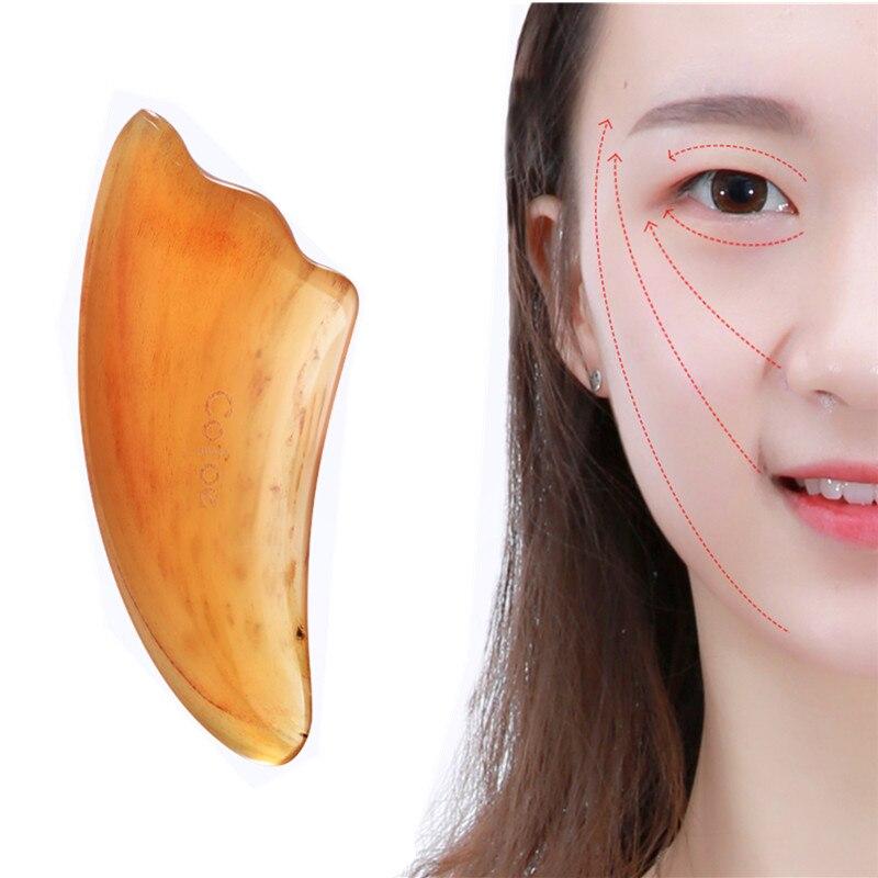 Cofoe Gua Sha Facial Massage Scraping Tool OX Horn Gusha Therapy Guasha Plate Board Scraper for Chinese Medical Skincare