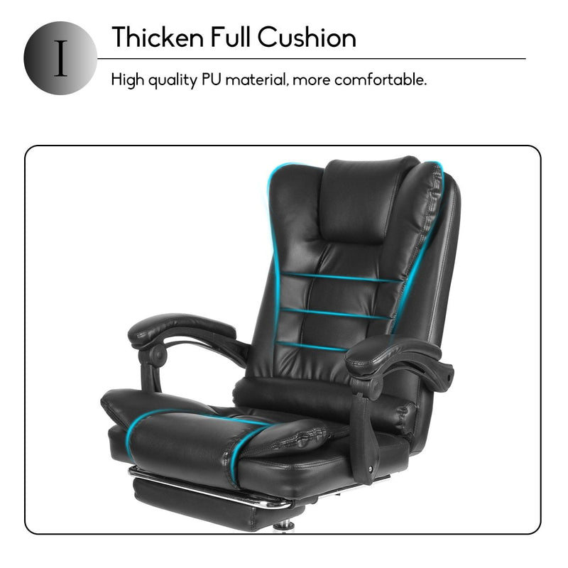 Computer Office Chair Gaming Home Leather Executive Swivel Massage Gamer Chair Lifting Rotatable Armchair Footrest Adjustable|Office Chairs