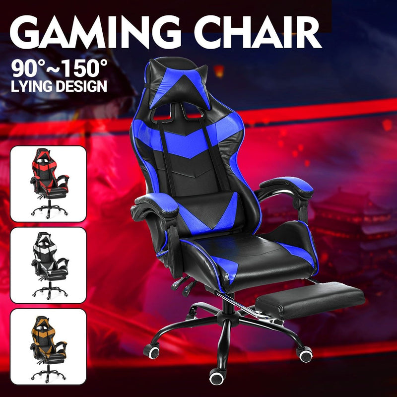 Computer Office Chair Gaming Home Leather Executive Swivel Massage Gamer Chair Lifting Rotatable Armchair Footrest Adjustable|Office Chairs