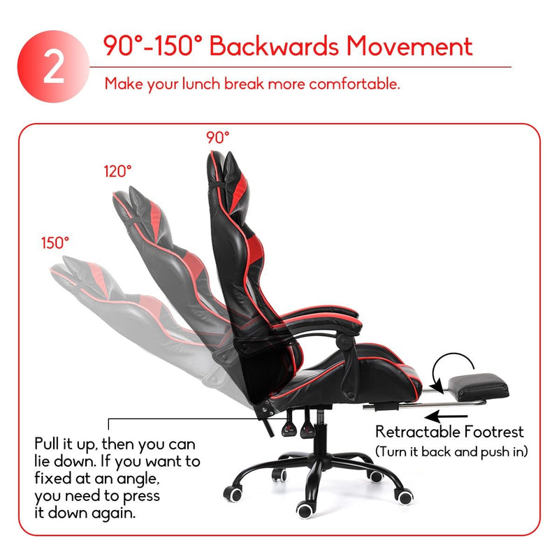 Computer Office Chair Gaming Home Leather Executive Swivel Massage Gamer Chair Lifting Rotatable Armchair Footrest Adjustable|Office Chairs