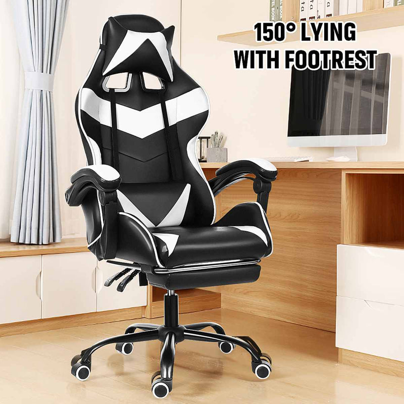 Computer Office Chair Gaming Home Leather Executive Swivel Massage Gamer Chair Lifting Rotatable Armchair Footrest Adjustable|Office Chairs