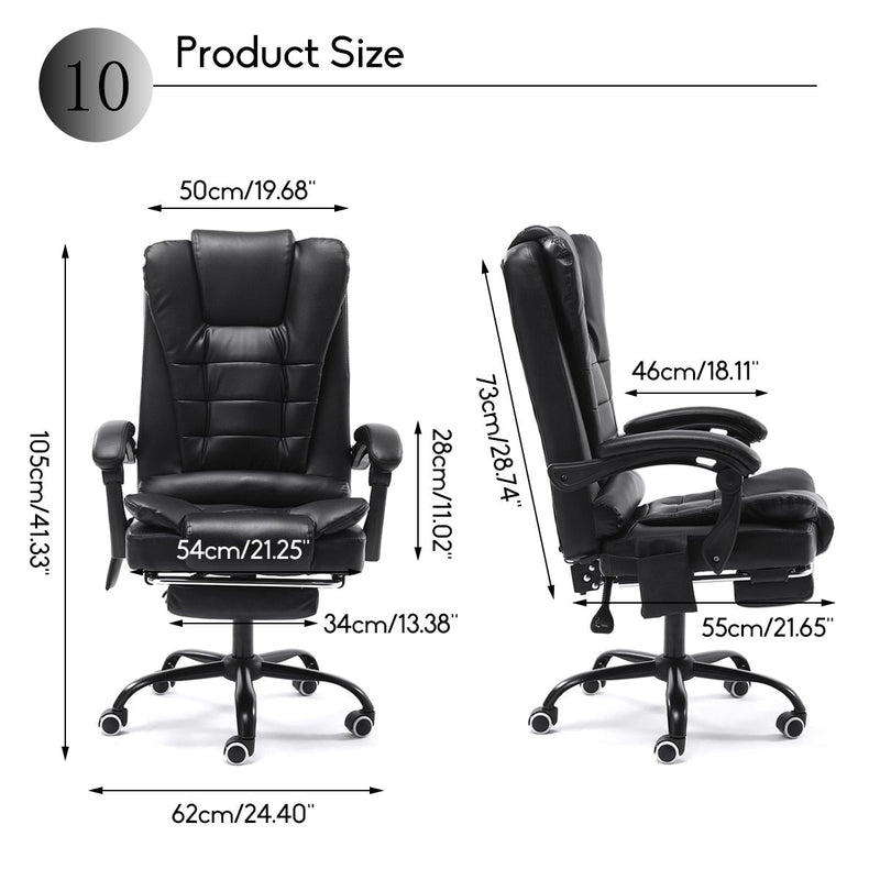 Computer Office Chair Gaming Home Leather Executive Swivel Massage Gamer Chair Lifting Rotatable Armchair Footrest Adjustable|Office Chairs