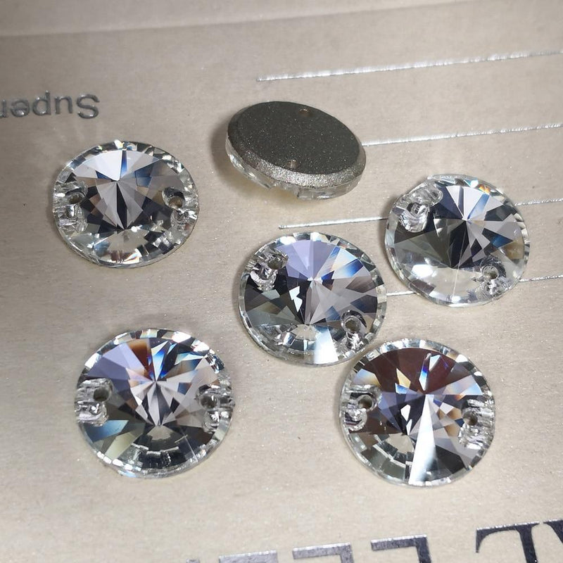 Crystal Glass 3200 Rivoli Garment Rhinestones Flat back 2 Holes Glass Sew On Stones Crystal Strass For Clothes Apparel Crafts|glass rhinestones|rhinestone sewrhinestone sew on