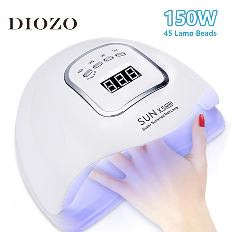 DIOZO 150W Uv Led Nail Lamp Nail Dryer Manicure Lamp For Nails Gel Polish Drying Auto Sensor Manicure Tools|Nail Dryers