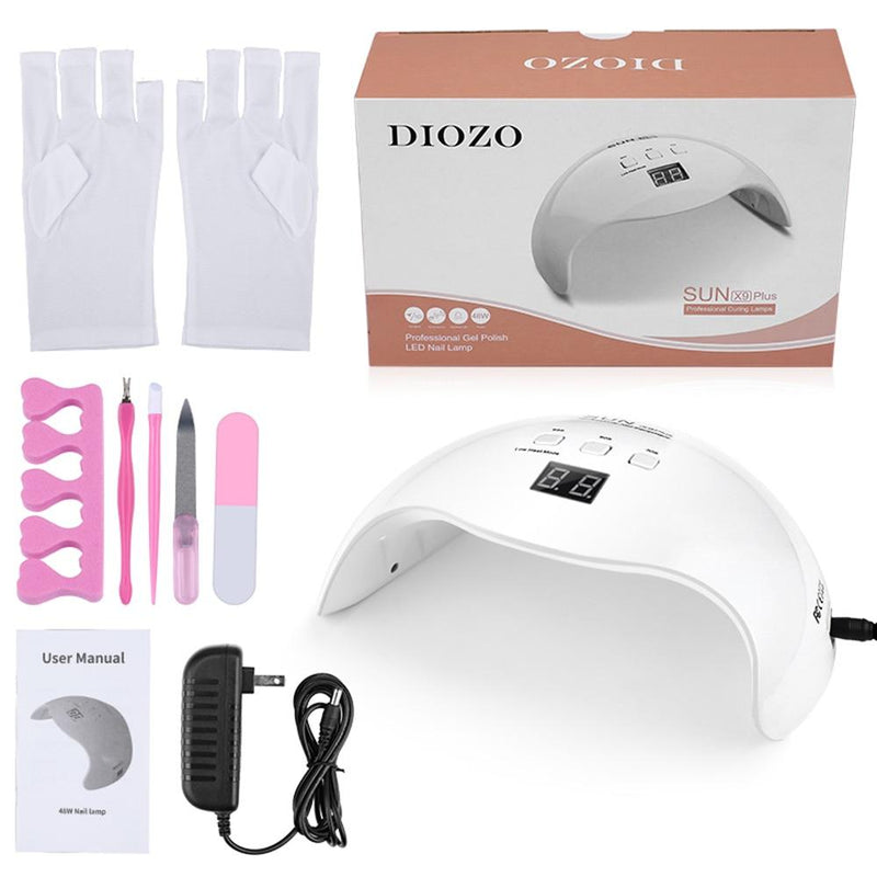 DIOZO SUN X9plus 48W LED Nail Lamp Dryer Manicure Curing Lamp With 30s 60s 99s Timer With Anti UV Gloves Gift|Nail Dryers