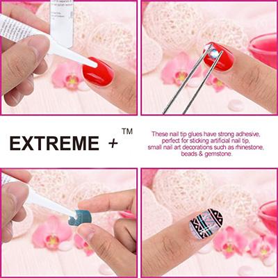 Nail Tip Glue For Acrylic Nails Tips Extreme+ 10 Pcs - 0.07 oz for each glue