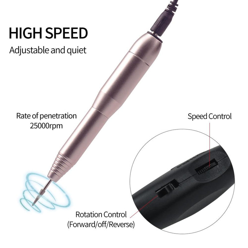 Electric Nail Drill Manicure Machine with Forward/Reverse Rotate Apparatus for Milling Cutter Manicure Pedicure Nail File Tools|Electric Manicure Drills