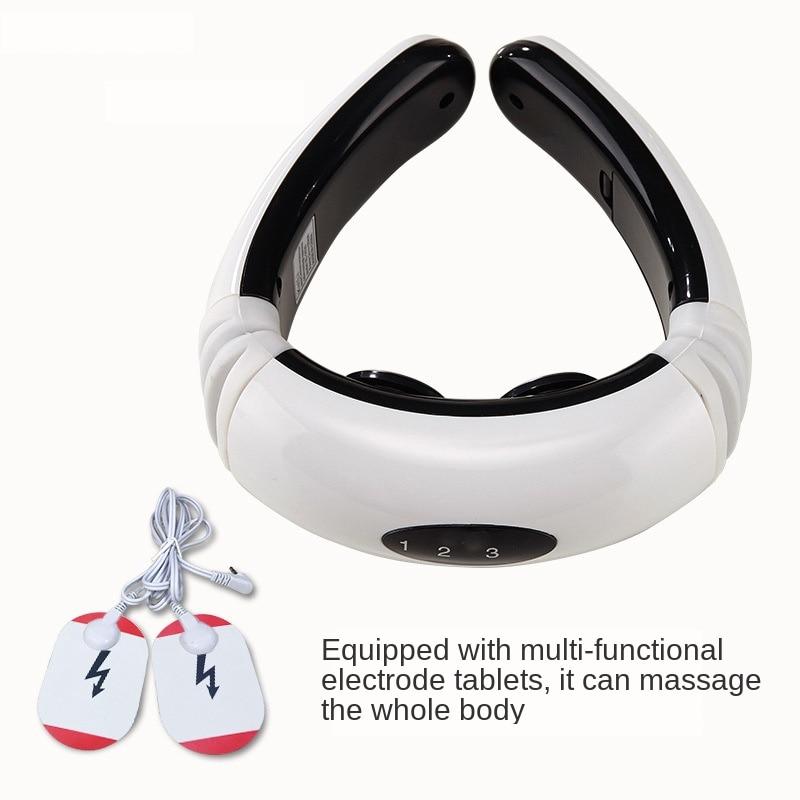 Electric Pulse Back And Neck Massager Far Infrared Heating Therapy Pain Cervical Massage Collar Health Care Relax Acupuncture|Neck Massage Instrument