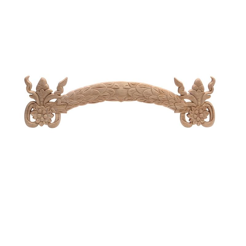 European style Wood Carving Decal Solid Wood Furniture Decorative Accessories Door Heart Long Flower Pieces Wholesale and Retail|Statues & Sculptures