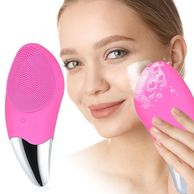 Facial Cleansing Brush Rechargeable Waterproof Silicone Face Brush Sonic Vibration Deep Cleaning Blackhead Remover Anti Aging|Home Use Beauty Devices