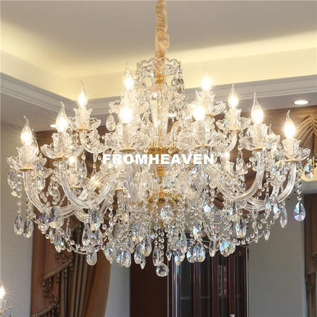 Free Shipping Crystal Chandelier Living Room K9 Crystal Chandelier Clear Hanging Lights Fixture Wedding Decoration Pendant Lamp|Chandeliers