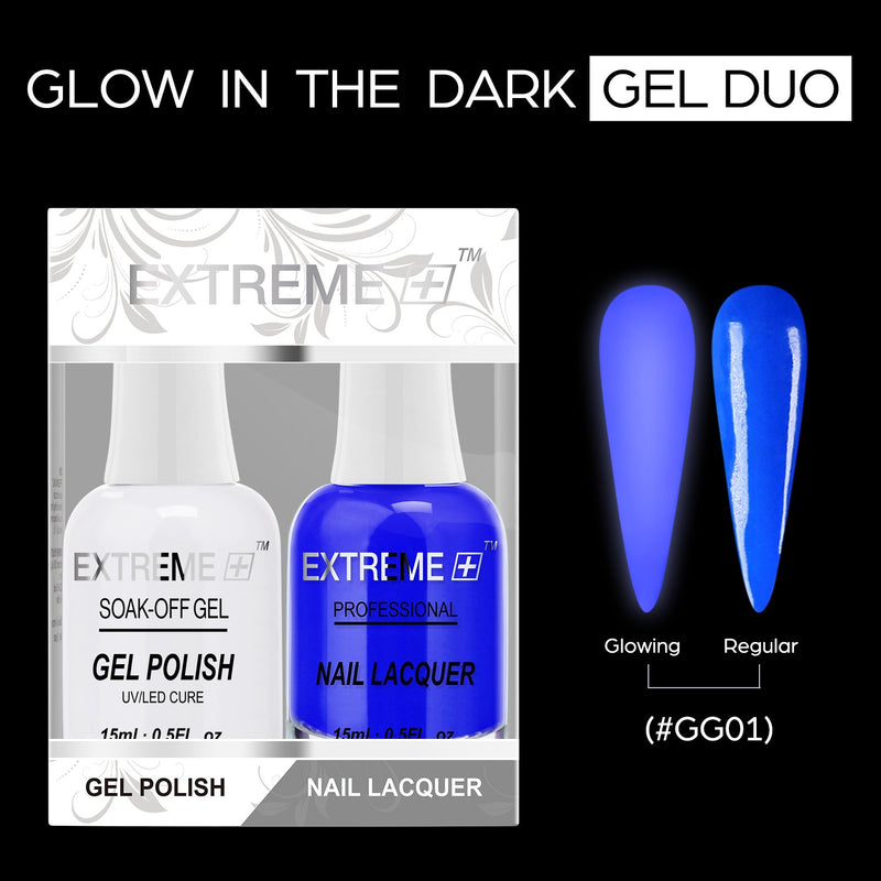 EXTREME+ GLOW IN DARK - GEL + MATCHING LACQUER -