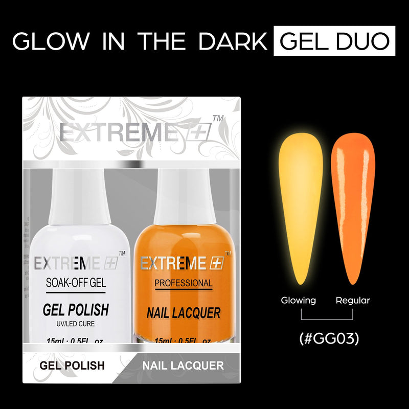 EXTREME+ GLOW IN DARK - GEL + MATCHING LACQUER -