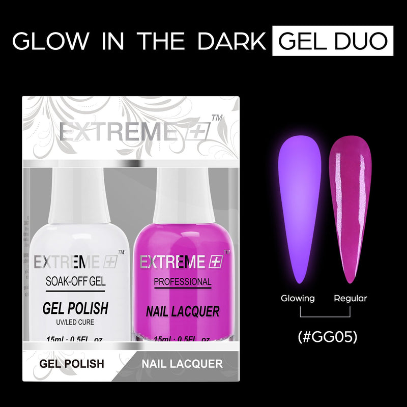 EXTREME+ GLOW IN DARK - GEL + MATCHING LACQUER -