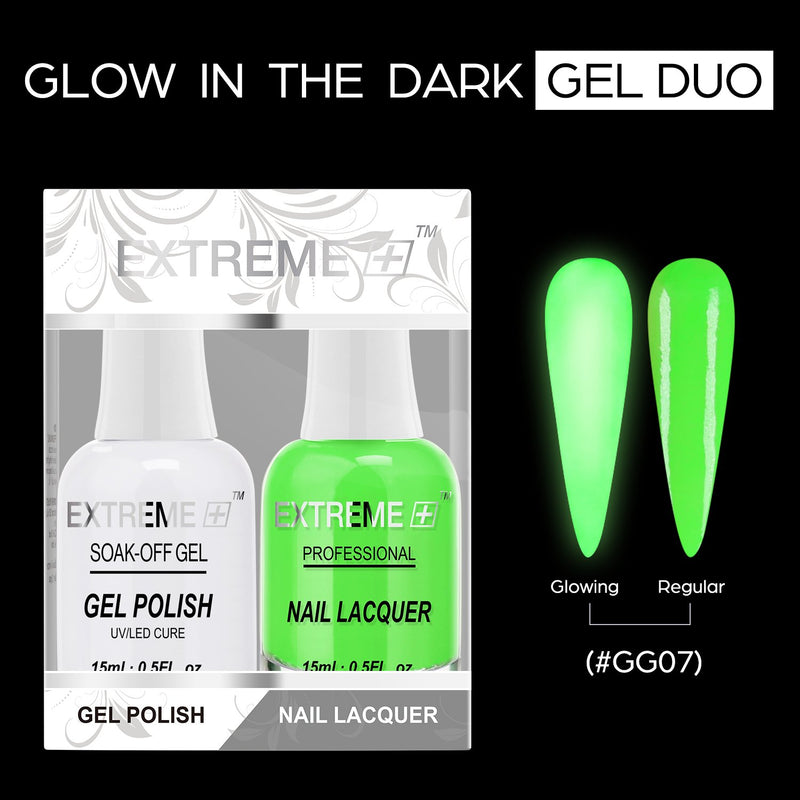 EXTREME+ GLOW IN DARK - GEL + MATCHING LACQUER -