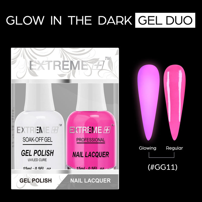 EXTREME+ GLOW IN DARK - GEL + MATCHING LACQUER -