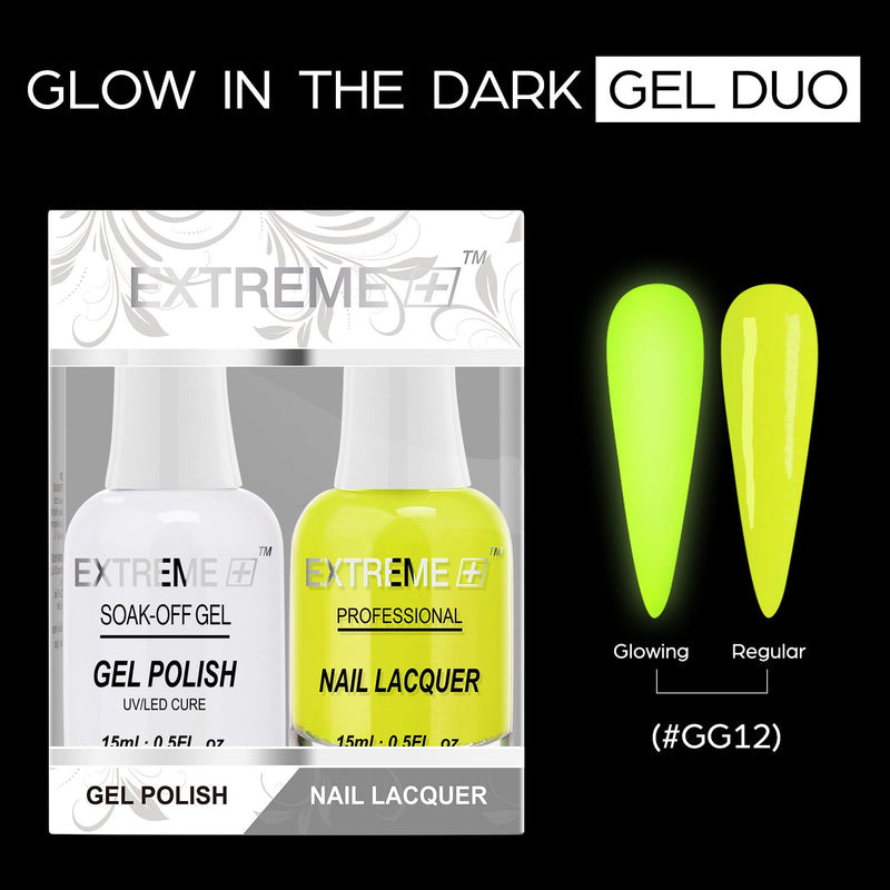 EXTREME+ GLOW IN DARK - GEL + MATCHING LACQUER -
