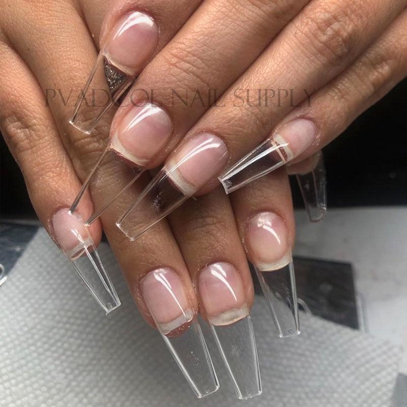 Gel X Nails Extension System Full Cover Sculpted Clear Stiletto Coffin False Nail Tips 240pcs/bag|False Nails