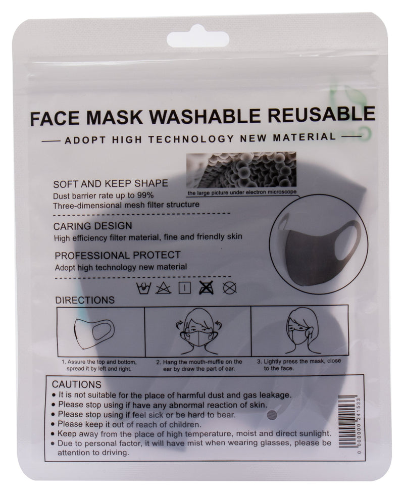 (2 Pcs / Pack ) - Cloth Face Mask Washable Reusable - Grey  (SHIPPING FROM USA _ within 3 Business Days )