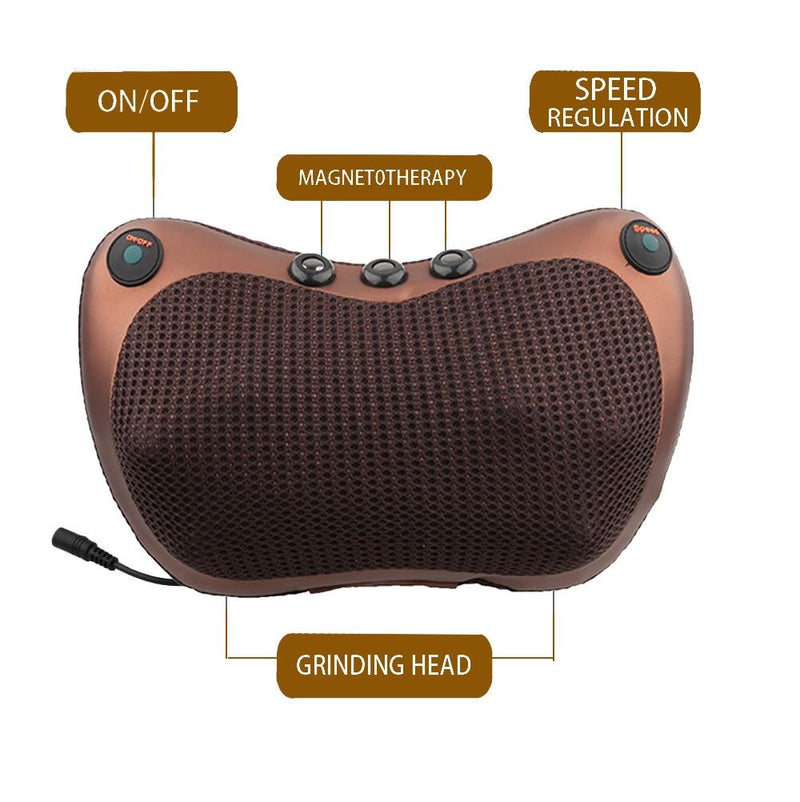 Head Neck Massager Car Home Cervical Shiatsu Massage Neck Back Waist Body Electric Multifunctional Massage Pillow Cushion|Massage Pillow