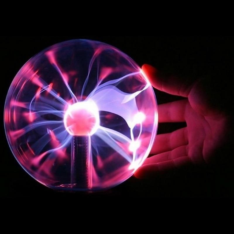 Hot Selling 8*8*13cm USB Magic Black Base Glass Plasma Ball Sphere Lightning Party Lamp Light With USB Cable|LED Table Lamps