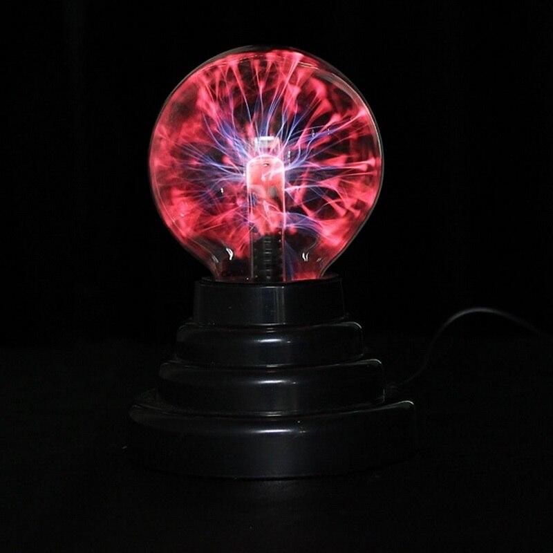 Hot Selling 8*8*13cm USB Magic Black Base Glass Plasma Ball Sphere Lightning Party Lamp Light With USB Cable|LED Table Lamps