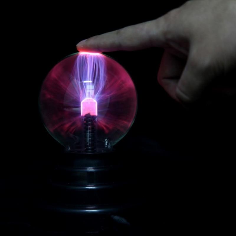 Hot Selling 8*8*13cm USB Magic Black Base Glass Plasma Ball Sphere Lightning Party Lamp Light With USB Cable|LED Table Lamps