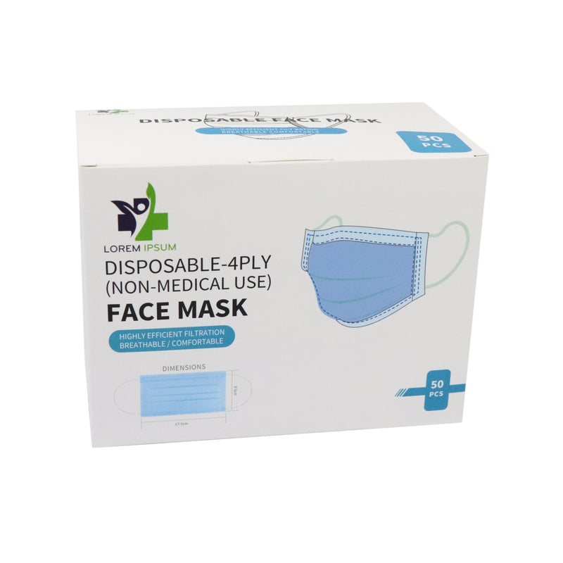 2500 Pcs Disposable Face Mask 4 ply